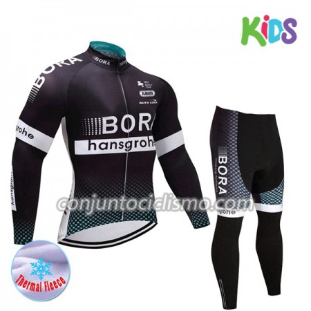 Conjunto Maillot + culotte largo ciclismo Invierno Termico 2017 Bora-Hansgrohe Niños N001